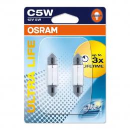 Лампа OSRAM 6418-02B C5W12V 5W пальчиковая, подсветка номера (блистер) (2шт.)