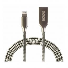 Кабель WIIIX CB850-U8-Z-10S USB-Lightning серебряный цинк 1м